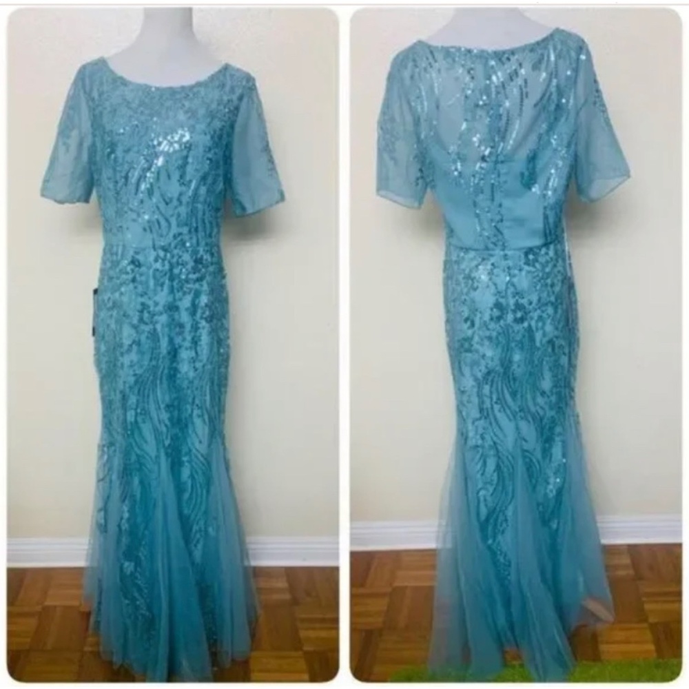 Ever Pretty Short Sleeve Sequin Mermaid Evening